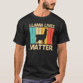 Llama For Men Women Alpaca Farming Zookeeper Peruv Tシャツ (正面)
