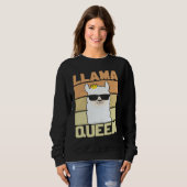 Llama Funny Cute Retro Style Alpaca Graphic Plus スウェットシャツ (正面フル)