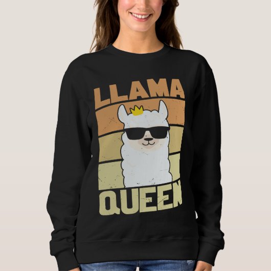 Llama Funny Cute Retro Style Alpaca Graphic Plus スウェットシャツ (正面)