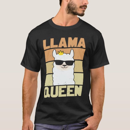 Llama  Funny Cute Retro Style Alpaca Graphic Plus  Tシャツ (正面)