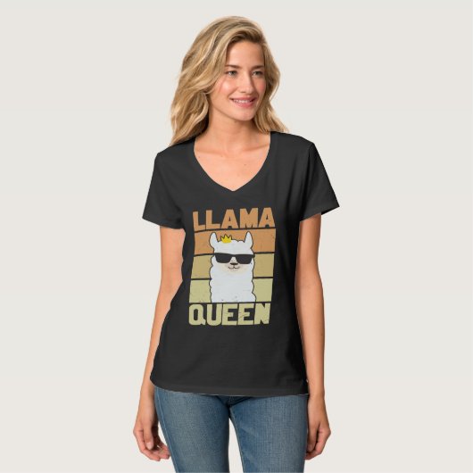 Llama  Funny Cute Retro Style Alpaca Graphic Plus  Tシャツ (正面フル)