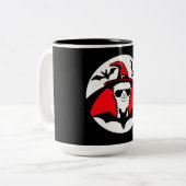 Llama Halloween Witch Hat Bats Cool Animal Party ツートーンマグカップ (正面左)