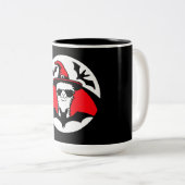 Llama Halloween Witch Hat Bats Cool Animal Party ツートーンマグカップ (正面右)