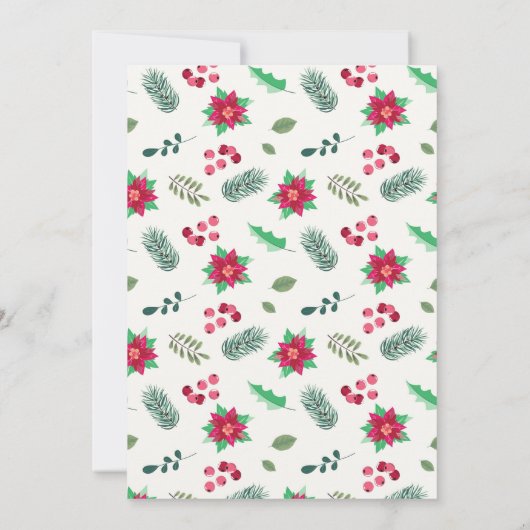 Llama in a Santa Hat Pointsettiasクリスマスパーティー 招待状 (裏面)