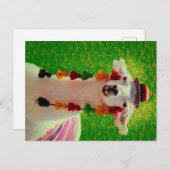 Llama in Chiloe-Chile withオーナメント 案内ポストカード (正面/裏面)