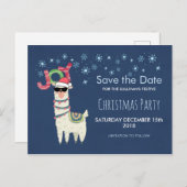 Llama in Santa Hat with Snowflaksデートを保存 ポストカード (正面/裏面)