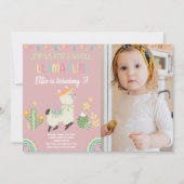 Llama invitations with photo 招待状 (正面)