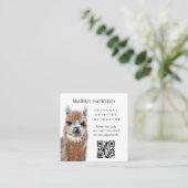 Llama Knitting Instructor QRコード ビジネスカード (スタンド正面)