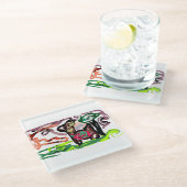 Llama Lazy ガラスコースター (アングル)