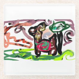 Llama Lazy ガラスコースター