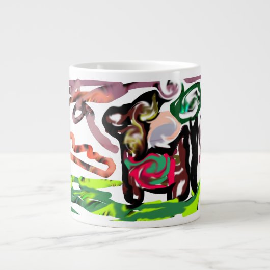 Llama Lazy ジャンボコーヒーマグカップ (正面)