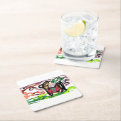 Llama Lazy スクエアペーパーコースター (インサイチュ)