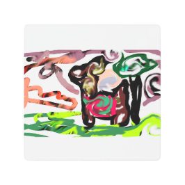 Llama Lazy メタルプリント