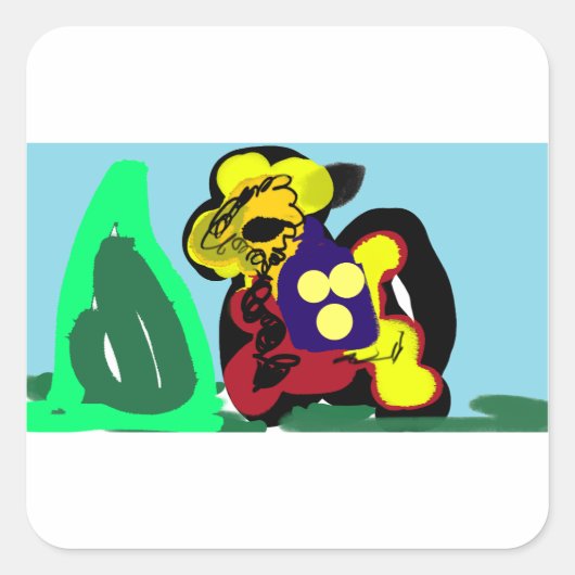 Llama  love  スクエアシール (正面)