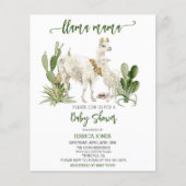 Llama Mama Baby Shower Budget Fiesta Cactus (正面)