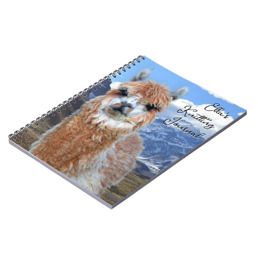 Llama Mountains Personalized Knitting Journal ノートブック (左側)