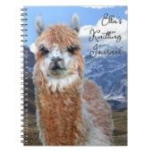Llama Mountains Personalized Knitting Journal ノートブック (正面)