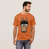 Llama Nerd Geek Glasses Bow Tie Funny Alpaca Tシャツ (正面フル)