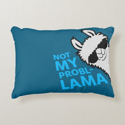 Llama Not My Probllama サイドビュー サングラス スマグ アクセントクッション (正面)