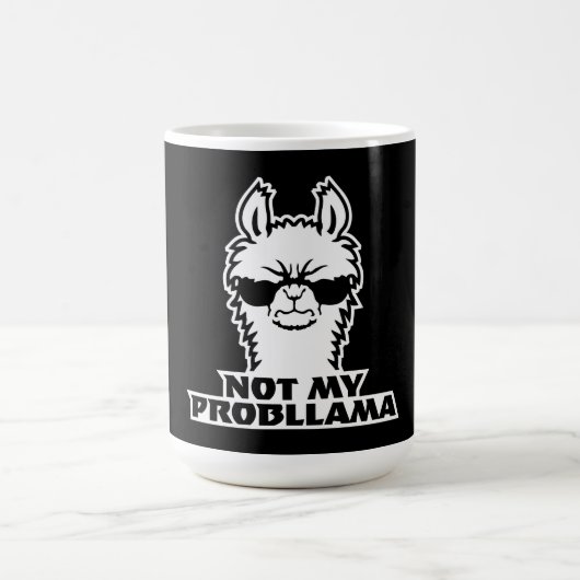 Llama Not My Probllama サングラス 怒り顔 モーフィングマグカップ (中央)
