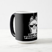 Llama Not My Probllama サングラス 怒り顔 モーフィングマグカップ (正面左)