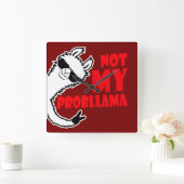 Llama Not My Probllama Peace Hand Sign Sunglasses スクエア壁時計 (ホーム)