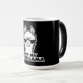Llama Not My Probllama Sunglasses Cool Angry Mood モーフィングマグカップ (正面右)