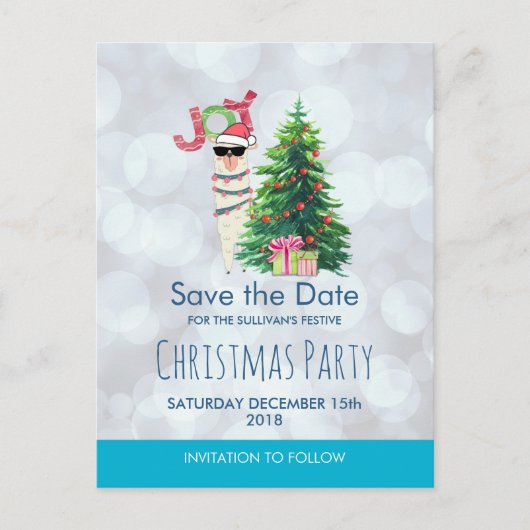 Llama on Silver《写真》ぼけ味&アイスブルー日付を保存 ポストカード (正面)