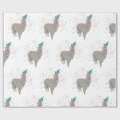 Llama Partying – 動物のパーティー ラッピングペーパー (フラット)
