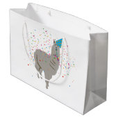 Llama Partying – 動物のパーティー ラージペーパーバッグ (裏面アングル)