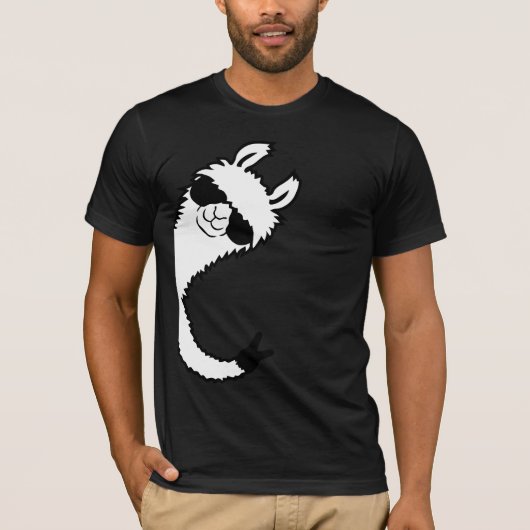 Llama Peace Sign Sunglasses Side View Victory Cool Tシャツ (正面)
