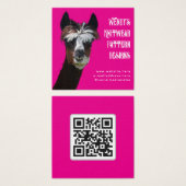 Llama Pink QR code Fiber Business Cards (正面&裏面)