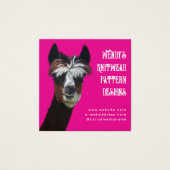 Llama Pink QR code Fiber Business Cards (正面)