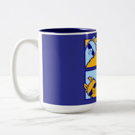 Llama Pop Art Quad Cool Sunglasses Pattern Retro A ツートーンマグカップ