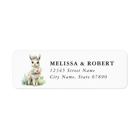 Llama Return Address Label ラベル (正面)