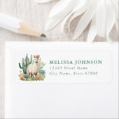 Llama Return Address Label ラベル (インサイチュ)