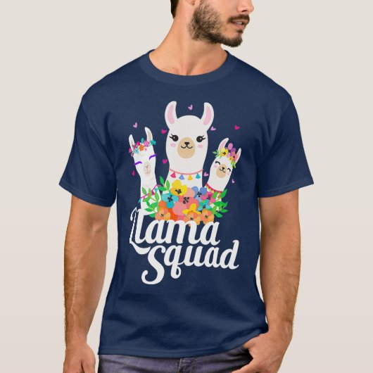 Llama Squad Funny Cute Llama Matching Tシャツ (正面)