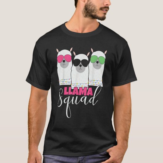 Llama Squad sunglasses Cute Alpaca Squad Llama Mam Tシャツ (正面)