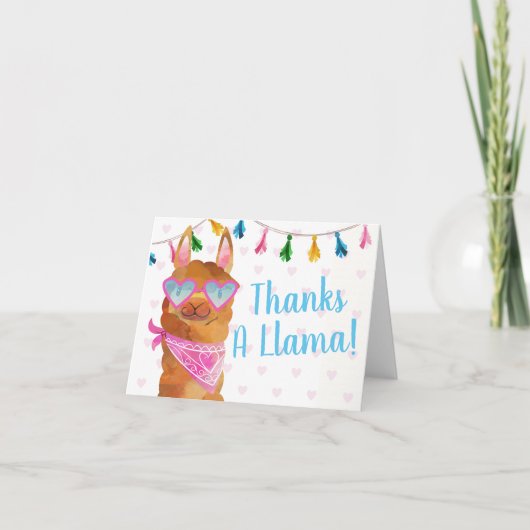 Llama Thank You Noteカード サンキューカード (正面)