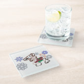 Llama winter fun ガラスコースター (アングル)