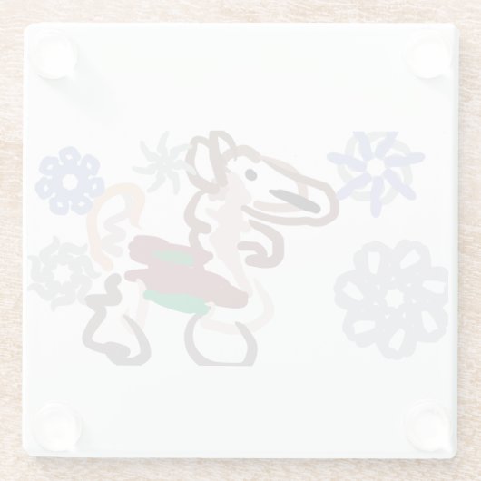 Llama winter fun ガラスコースター (裏面)