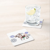 Llama winter fun スクエアペーパーコースター (インサイチュ)