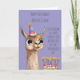 Llama With Birthday Cake Birthday Card カード