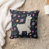 Llama with Flowers クッション (ブランケット)