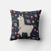 Llama with Flowers クッション (裏面)