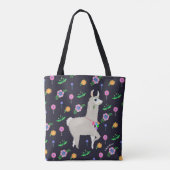 Llama with Flowers トートバッグ (裏面)
