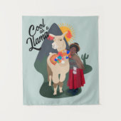 Llama with her little girl wall art タペストリー (正面)