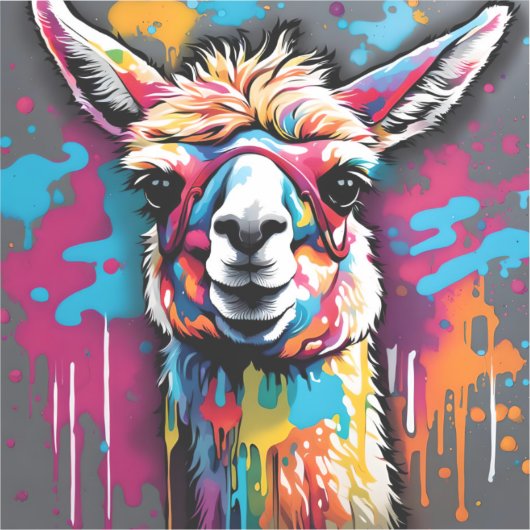 Llama with splatters シール (正面)