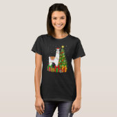 Llama  Xmas Holiday Santa Llama Christmas Tree Tシャツ (正面フル)