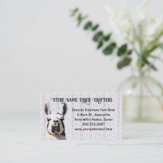 Llama Yarn Shop Fiber Seller 名刺 (スタンド正面)